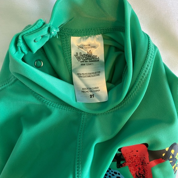 UV Skinz Frog Print 2T Kids Swim 3 Piece Set - Picture 4 of 9